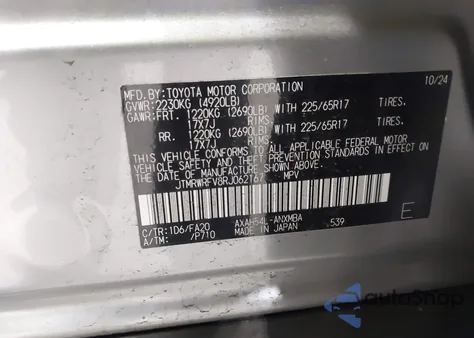 2024 Toyota Rav4 Hybrid Xle z USA, uszkodzony, nr VIN JTMRWRFV8RJ062167